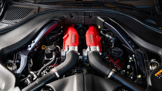 2023 Ferrari Roma Spider V8 engine bay