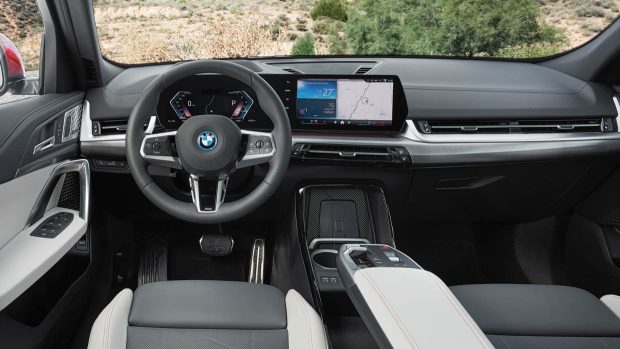 2024 BMW iX2 interior huge shot steering wheel