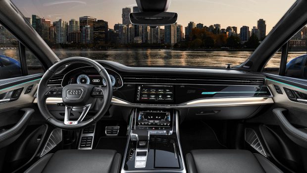 2024 Audi Q7 Ascari Blue interior extensive perspective of cockpit