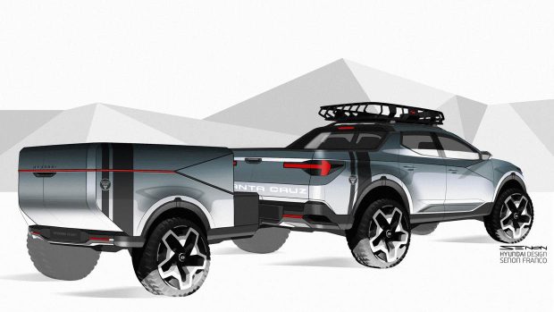 2022 Hyundai Santa Cruz with trailer notion shot