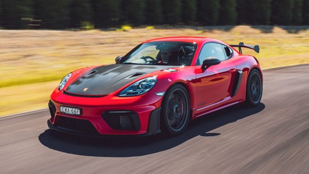 Porsche Cayman GT4 RS 2024 riding motorway