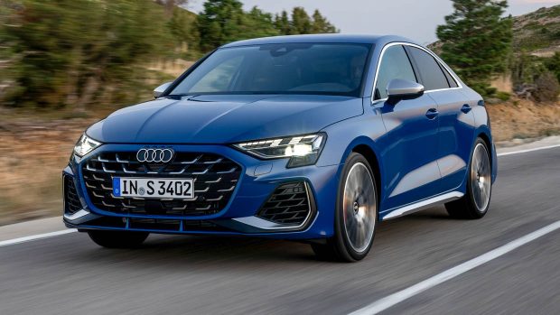 Audi S3 Sedan 2024 ascari blue entrance conclude