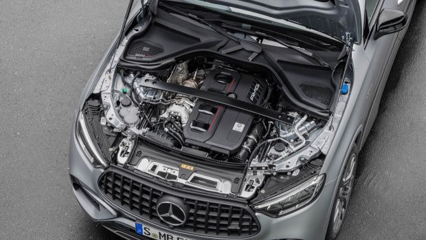 2024 Mercedes-AMG GLC63 S E Efficiency coupe engine bay shot