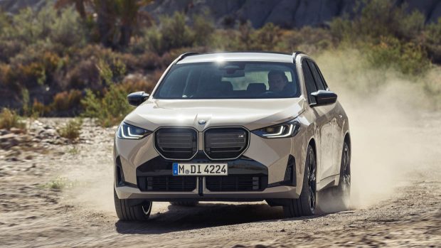 2025 BMW X3 G45 M50 driving shot on dust