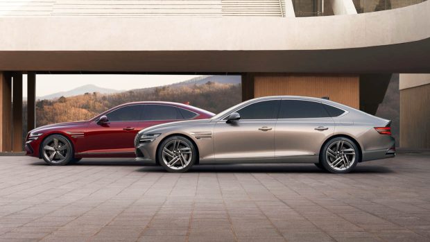 2025 Genesis G80 crimson and champagne