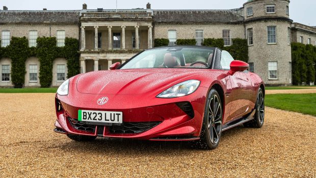 2024 MG Cyberster on the Goodwood Festival of Bustle entrance 3/4 static