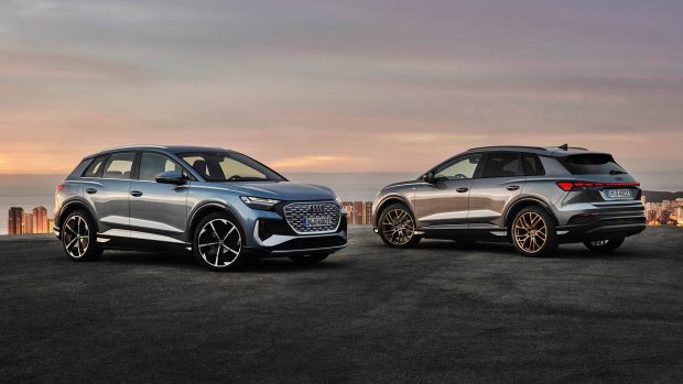 2025 Audi Q4 E-Tron entrance and rear duo shot