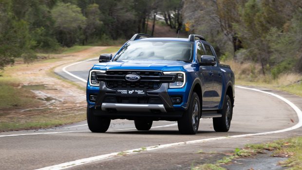 2024 Ford Ranger Wildtrak V6 utilizing shot entrance 3/4 cornering 2